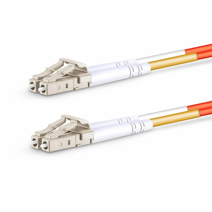 FyberOptix 5m (16ft) Fiber Patch Cable, 2 Fibers, G.651, LC UPC Duplex to LC UPC Duplex, Multimode (OM1), Riser (OFNR), 2.0mm, Tight-Buffered, Orange