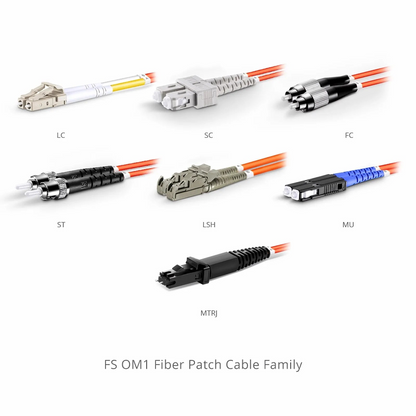 FyberOptix 5m (16ft) Fiber Patch Cable, 2 Fibers, G.651, LC UPC Duplex to LC UPC Duplex, Multimode (OM1), Riser (OFNR), 2.0mm, Tight-Buffered, Orange