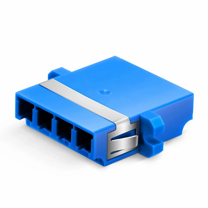 FyberOptix LC/UPC to LC/UPC Quad OS2 Single Mode Plastic Fiber Optic Adapter/Coupler with Flange, 10Pcs/Pack