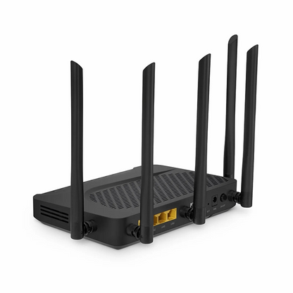 FyberOptix ONU1910-4GV-W, XPON (GPON + EPON) HGU ONU, 1 x PON, 4 x GE, 1 x POTS, 1 x USB, and 5 x External Dual Band Antennas (3000M WiFi 4/5/6)