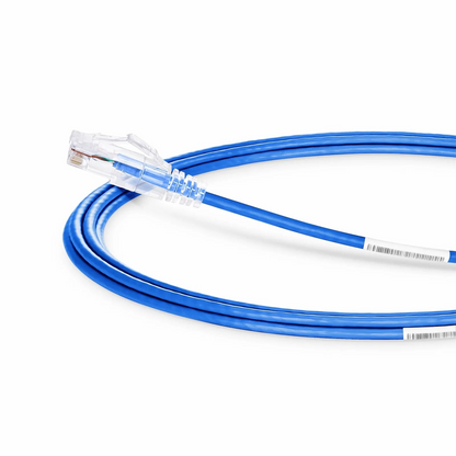 FyberOptix 10ft (3m) Cat6 28AWG Snagless Unshielded (U/UTP) PVC CM Small Diameter High-Flex Ethernet Network Patch Cable, Blue
