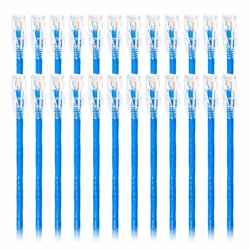 FyberOptix 8ft (2.4m) Cat6 Snagless Unshielded (U/UTP) PVC CM Ethernet Network Patch Cable, Blue, (24pcs/pack)