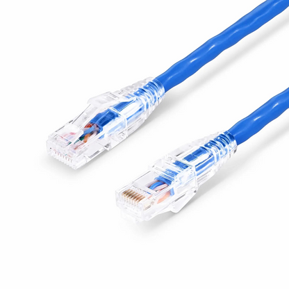 FyberOptix 10ft (3m) Cat6 Snagless Unshielded (U/UTP) PVC CM Ethernet Network Patch Cable, Blue, (24pcs/pack)
