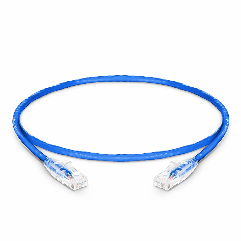 FyberOptix 2ft (0.6m) Cat6 24AWG Snagless Unshielded (U/UTP) PVC CM Ethernet Network Patch Cable, Blue, (10pcs/pack)