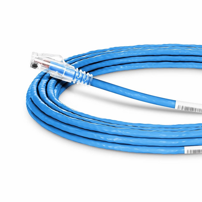 FyberOptix 25ft (7.6m) Cat6 23AWG Snagless Unshielded (U/UTP) PVC CMP Ethernet Network Patch Cable, Blue