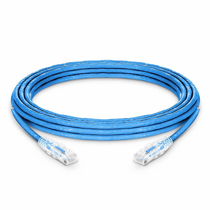FyberOptix 35ft (10.7m) Cat6 23AWG Snagless Unshielded (U/UTP) PVC CMP Ethernet Network Patch Cable, Blue