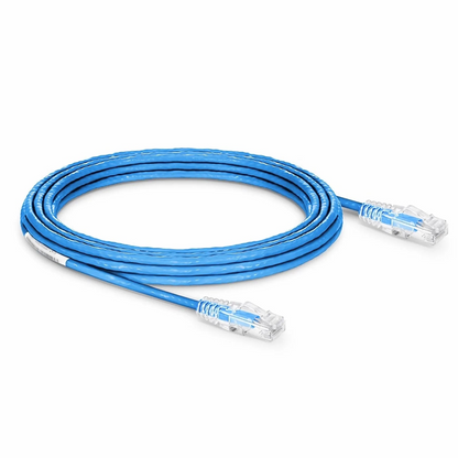 FyberOptix 35ft (10.7m) Cat6 23AWG Snagless Unshielded (U/UTP) PVC CMP Ethernet Network Patch Cable, Blue