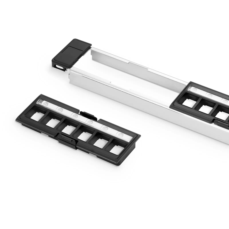 FyberOptix FDMP Blank Shielded/UnShielded Recessed Patch Panel for Keystone Modules, 24-Port, 1RU, Cable Management Bar Included, Black