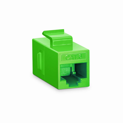 FyberOptix Cat6 Keystone RJ45 Coupler, Unshielded, Female to Female Insert Inline Coupler - Green (12pcs/pack)