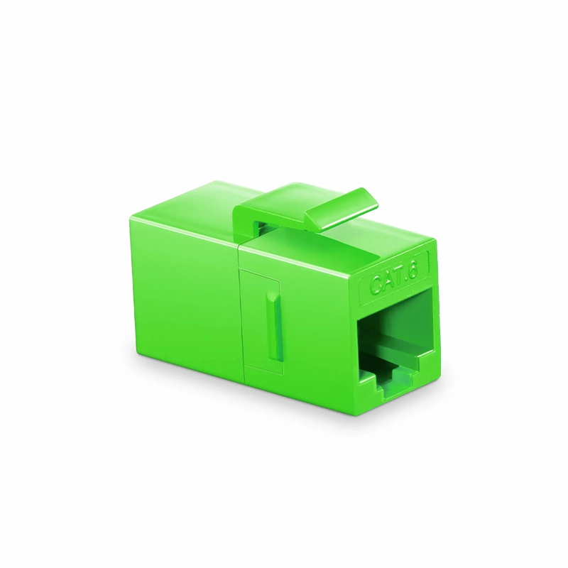 FyberOptix Cat6 Keystone RJ45 Coupler, Unshielded, Female to Female Insert Inline Coupler - Green (12pcs/pack)
