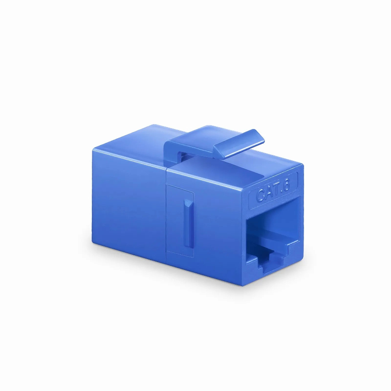 FyberOptix Cat6 Keystone RJ45 Coupler, Unshielded, Female to Female Insert Inline Coupler - Blue (12pcs/Pack)