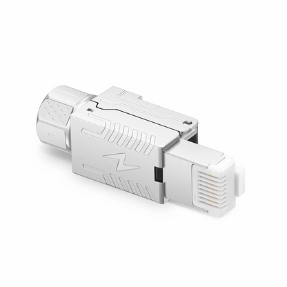 FyberOptix Cat7 RJ45 Tool-Free Modular Plugs, Shielded Network Connectors for 22~24AWG Twisted Pair Solid or Stranded Cable (10/Pack)