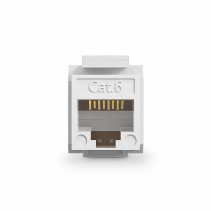 FyberOptix Cat6 RJ45 (8P8C) Unshielded Punch Down Keystone Jack Module, White (10 pcs/Pack)