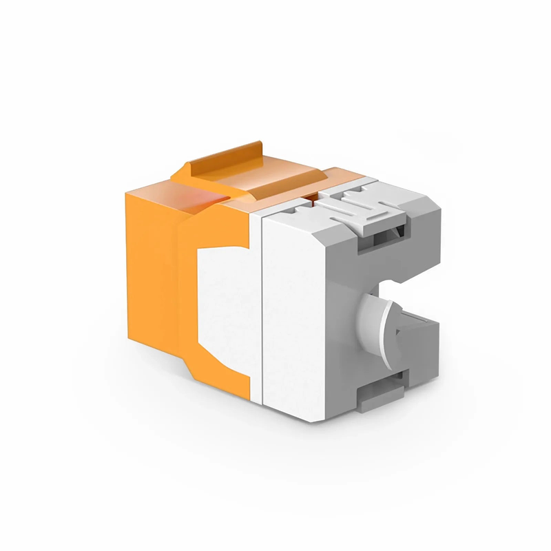 FyberOptix Cat6 RJ45 (8P8C) Unshielded Punch Down Keystone Jack Module, Orange (10 pcs/Pack)