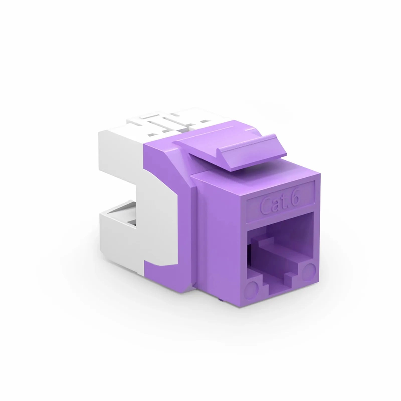 FyberOptix Cat6 RJ45 (8P8C) Unshielded Punch Down Keystone Jack Module, Purple (10 pcs/Pack)