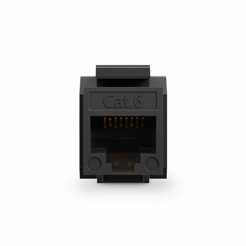 FyberOptix Cat6 RJ45 (8P8C) Unshielded Punch Down Keystone Jack Module, Black (10 pcs/Pack)