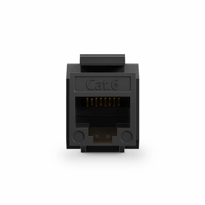 FyberOptix Cat6 RJ45 (8P8C) Unshielded Punch Down Keystone Jack Module, Black (10 pcs/Pack)