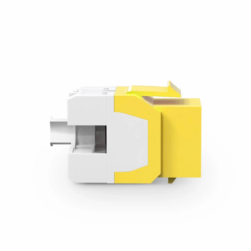 FyberOptix Cat6 RJ45 (8P8C) Unshielded Punch Down Keystone Jack Module, Yellow (10 pcs/Pack)