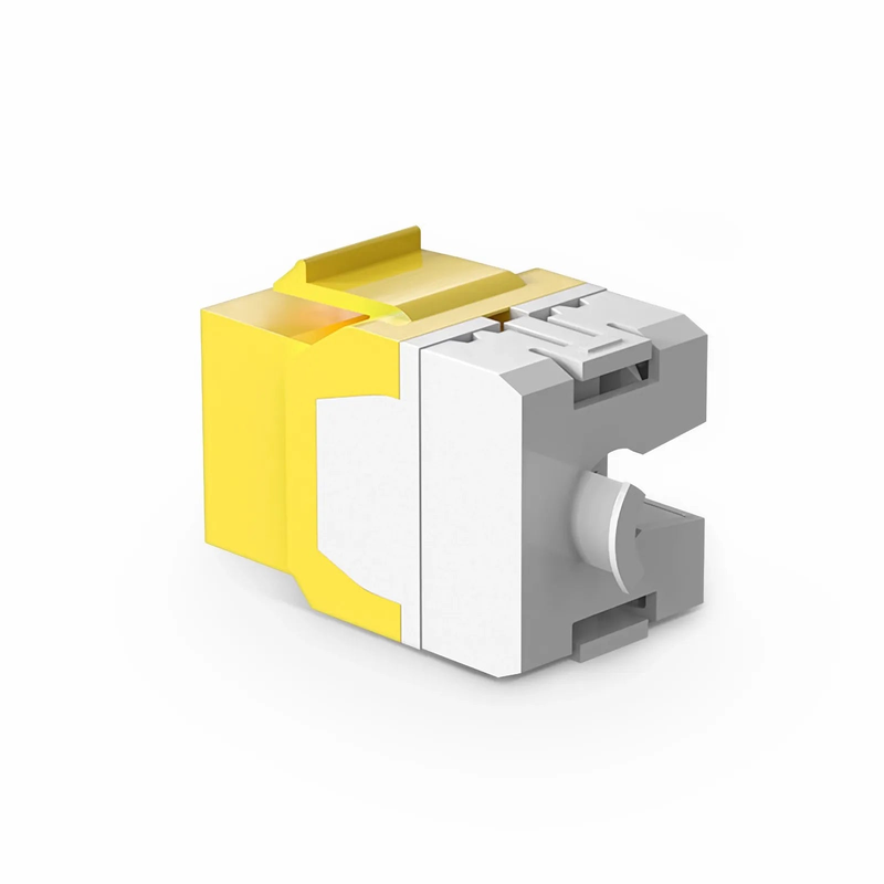 FyberOptix Cat6 RJ45 (8P8C) Unshielded Punch Down Keystone Jack Module, Yellow (10 pcs/Pack)