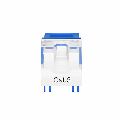 FyberOptix Cat6 RJ45 (8P8C) Unshielded Punch Down Keystone Jack Module, Blue, 12Pcs/Pack
