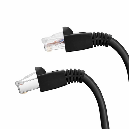 FyberOptix Cat5e/Cat6 RJ45 Strain Relief Boots, 5.5mm OD for Cat5e UTP 24AWG, Cat5e & Cat6 F/UTP 26AWG Ethernet Network Cable, Black, 50PCS/Pack