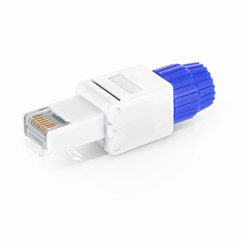 FyberOptix Cat5e/Cat6/Cat6a RJ45 Tool-Free Modular Plugs, Unshielded Network Connectors for 23~26AWG Twisted Pair Solid or Stranded Cable (10/Pack)