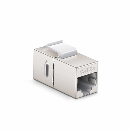 FyberOptix Cat6a Keystone RJ45 Coupler, Shielded, Female to Female Insert Inline Coupler (12pcs/Pack)