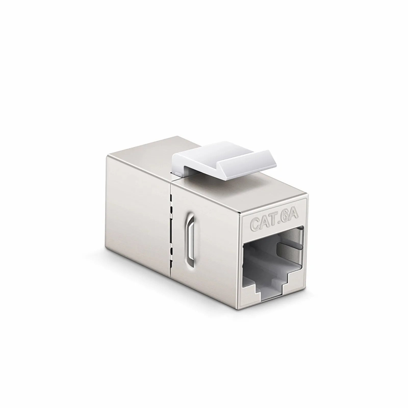 FyberOptix Cat6a Keystone RJ45 Coupler, Shielded, Female to Female Insert Inline Coupler