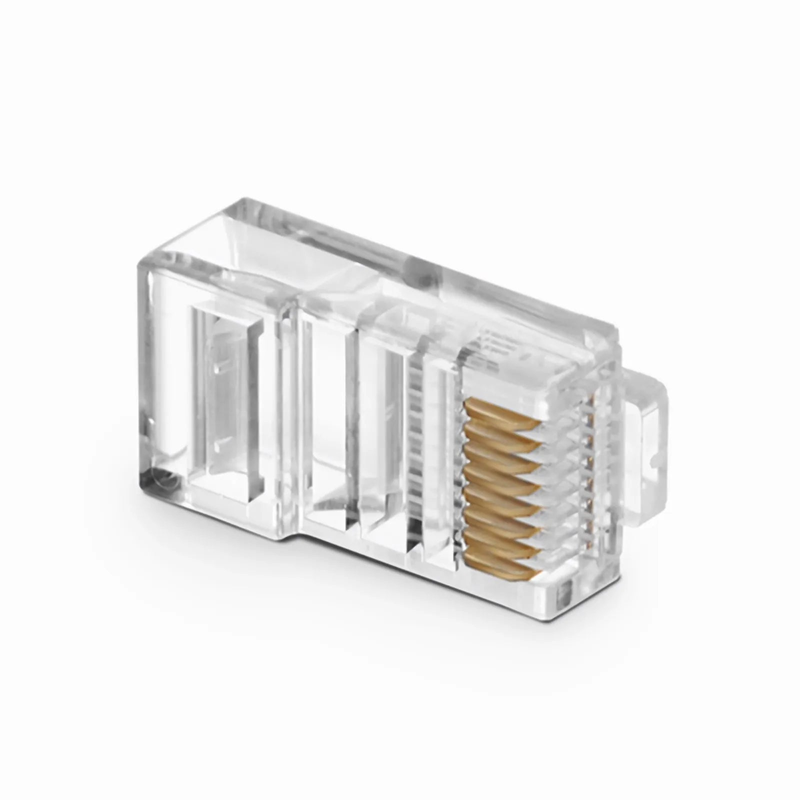 FyberOptix Cat5e RJ45 Standard Modular Plugs, Unshielded Network Connectors for 24AWG Twisted Pair Solid or Stranded Cable (50/Pack)