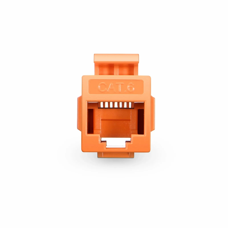 FyberOptix Cat6 Keystone RJ45 Coupler, Unshielded, Female to Female Insert Inline Coupler - Orange (12pcs/pack)