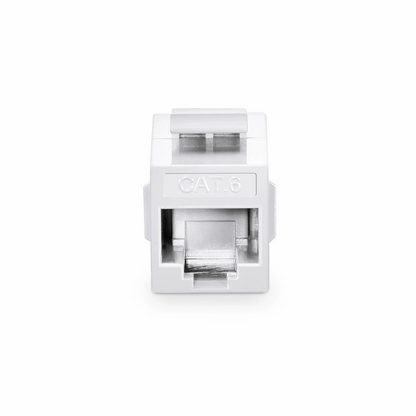 FyberOptix Cat6 Keystone RJ45 Coupler, Unshielded, Female to Female Insert Inline Coupler - White (12pcs/Pack)
