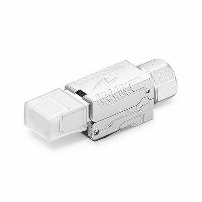 FyberOptix Cat7 RJ45 Tool-Free Modular Plugs, Shielded Network Connectors for 22~24AWG Twisted Pair Solid or Stranded Cable (10/Pack)