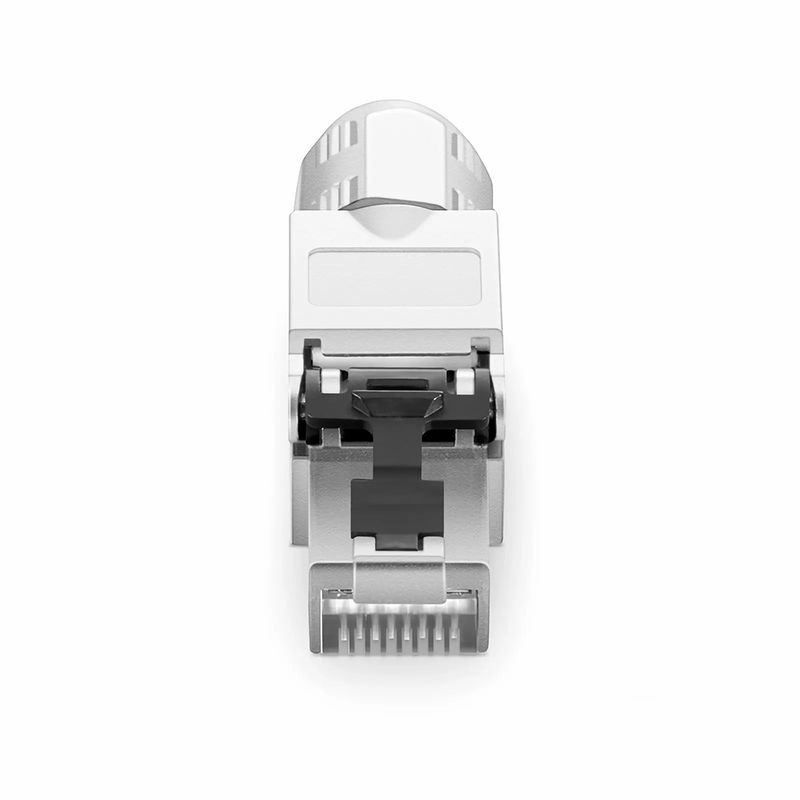 FyberOptix Cat5e/Cat6/Cat6a RJ45 Tool-Free Modular Plugs, Shielded Network Connectors for 23~26AWG Twisted Pair Solid or Stranded Cable (10/Pack)