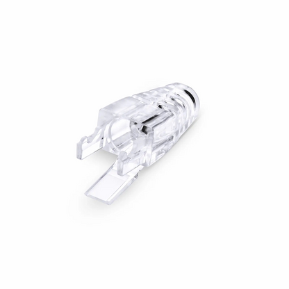 FyberOptix Cat6 RJ45 Strain Relief Boots, 6.0-6.5mm OD for Cat6 UTP 23~24AWG, F/UTP 26AWG Ethernet Network Cable, Transparent, 50PCS/Pack