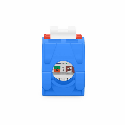 FyberOptix Cat5e RJ45 (8P8C) Unshielded Toolless Keystone Jack Module, Blue (10 pcs/Pack)