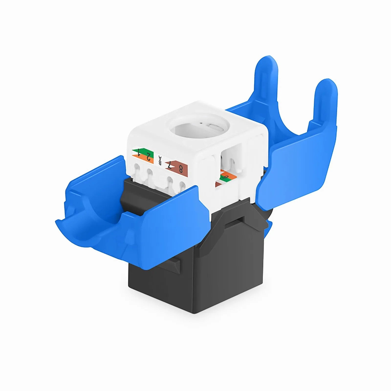 FyberOptix Cat6a RJ45 (8P8C) Unshielded Toolless Keystone Jack Module, Black (10 pcs/Pack)