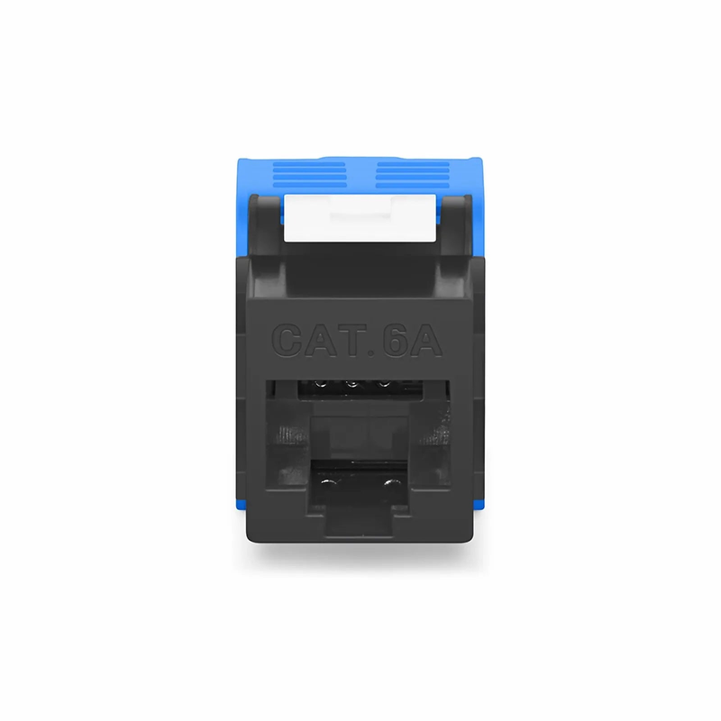 FyberOptix Cat6a RJ45 (8P8C) Unshielded Toolless Keystone Jack Module, Black (10 pcs/Pack)
