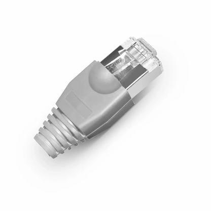 FyberOptix Cat5e RJ45 Strain Relief Boots, 6.5mm OD for Cat5e F/UTP 24AWG Ethernet Network Cable, Gray, 50PCS/Pack