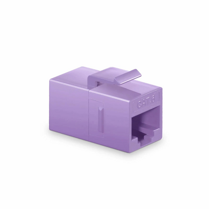 FyberOptix Cat6 Keystone RJ45 Coupler, Unshielded, Female to Female Insert Inline Coupler - Purple (12pcs/pack)