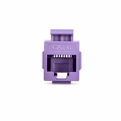 FyberOptix Cat6 Keystone RJ45 Coupler, Unshielded, Female to Female Insert Inline Coupler - Purple (12pcs/pack)