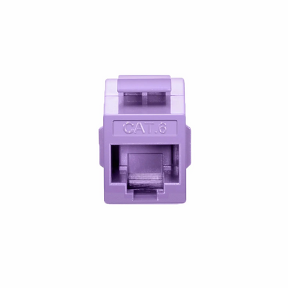 FyberOptix Cat6 Keystone RJ45 Coupler, Unshielded, Female to Female Insert Inline Coupler - Purple (12pcs/pack)