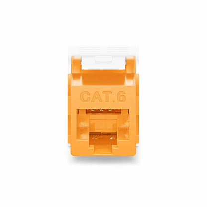 FyberOptix Cat6 RJ45 (8P8C) Unshielded Toolless Keystone Jack Module, Orange (10 pcs/Pack)