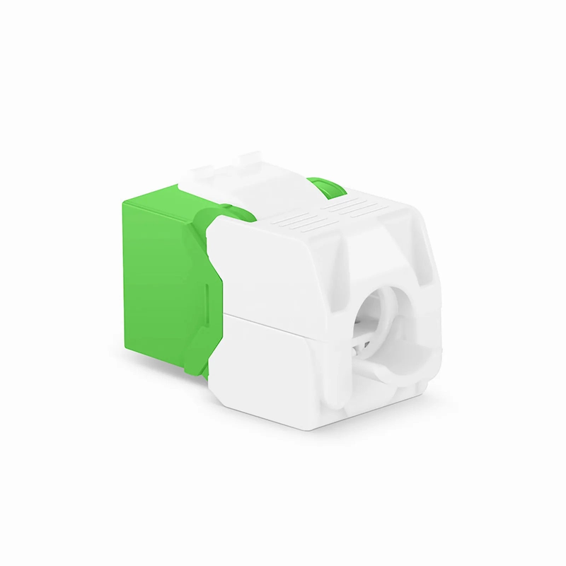 FyberOptix Cat6 RJ45 (8P8C) Unshielded Toolless Keystone Jack Module, Green (10 pcs/Pack)