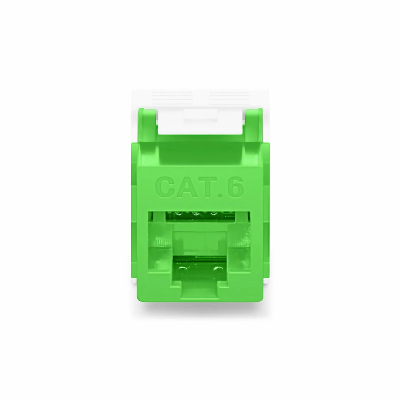 FyberOptix Cat6 RJ45 (8P8C) Unshielded Toolless Keystone Jack Module, Green (10 pcs/Pack)