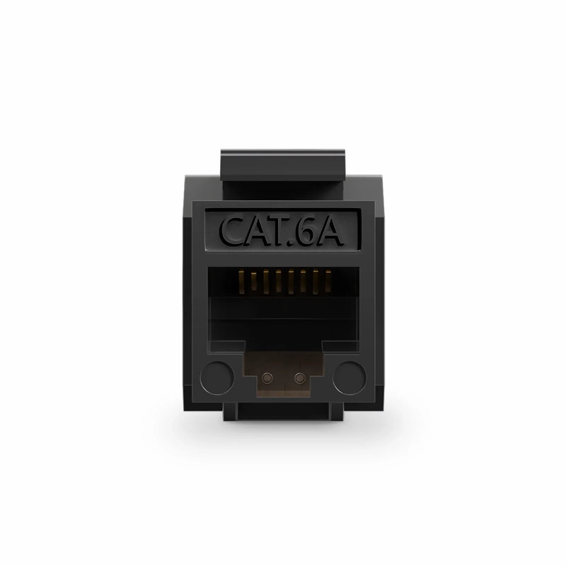 FyberOptix Cat6a RJ45 (8P8C) Unshielded Punch Down Keystone Jack Module, Black (10 pcs/Pack)