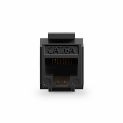 FyberOptix Cat6a RJ45 (8P8C) Unshielded Punch Down Keystone Jack Module, Black (10 pcs/Pack)