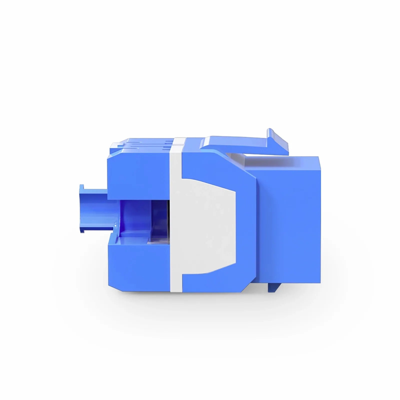 FyberOptix Cat6a RJ45 (8P8C) Unshielded Punch Down Keystone Jack Module, Blue (10 pcs/Pack)