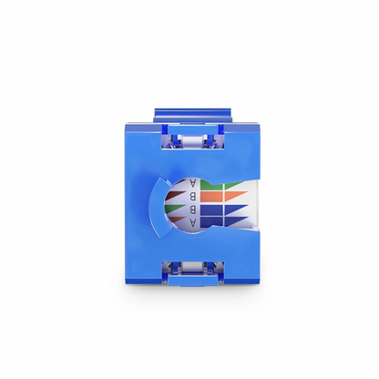 FyberOptix Cat6a RJ45 (8P8C) Unshielded Punch Down Keystone Jack Module, Blue (10 pcs/Pack)