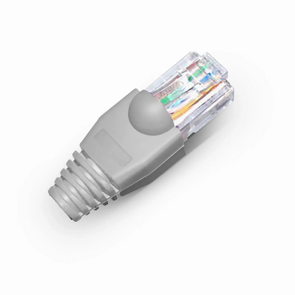 FyberOptix Cat6 RJ45 Strain Relief Boots, 6.0mm OD for Cat6 UTP 23~24AWG Ethernet Cables, Gray, 50PCS/Pack