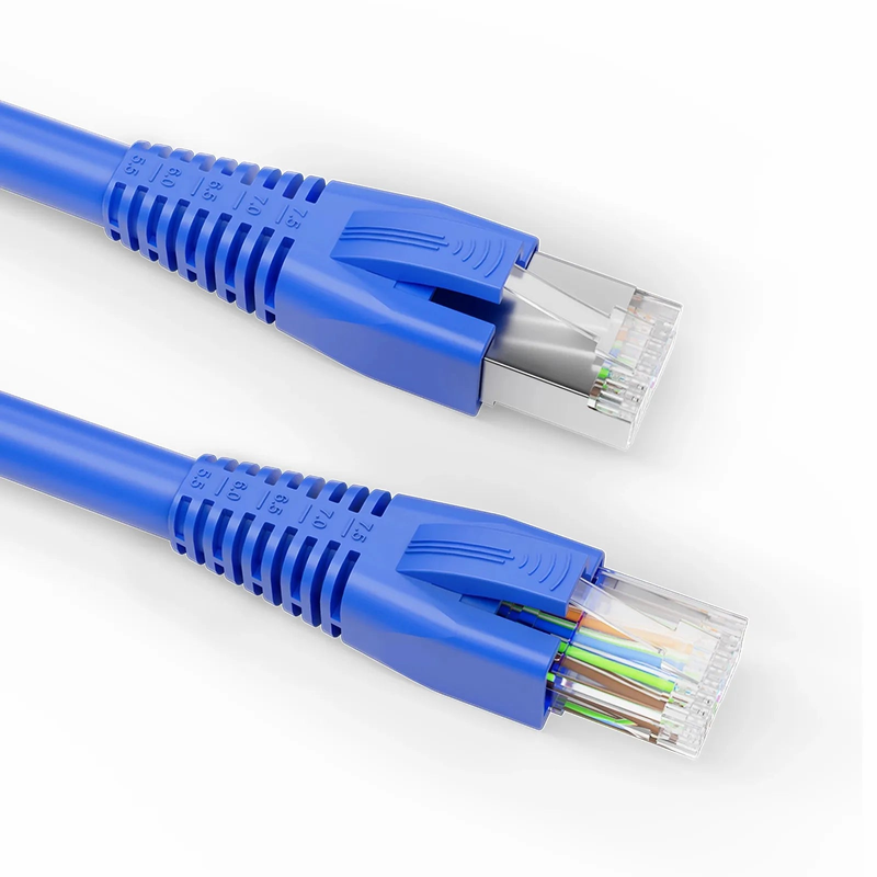 FyberOptix DIY RJ45 Strain Relief Boots, 5.5-7.5 mm OD for Cat5e/Cat6/Cat6a/Cat7/Cat8 Ethernet Cables, Blue, 50PCS/Pack